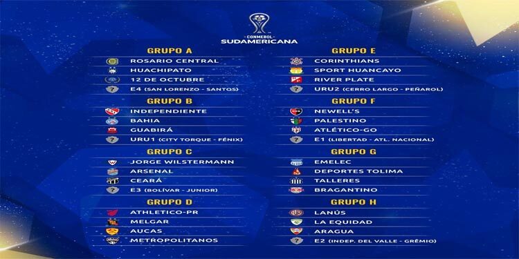 Definidos los grupos de la Copa Sudamericana