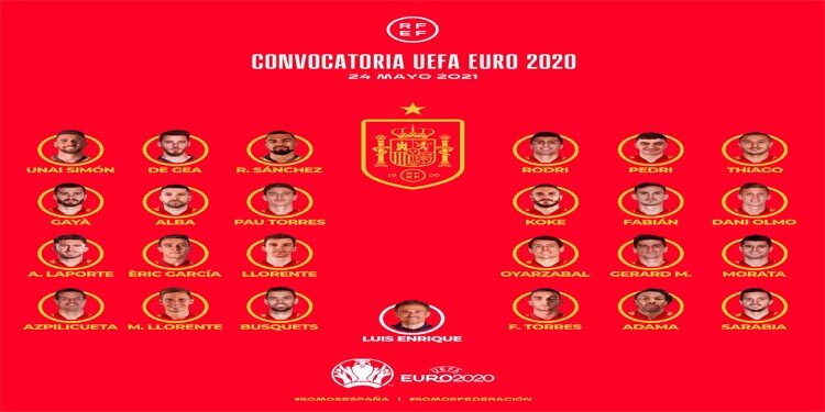 España anuncia su lista de convocados para la Euro 2020