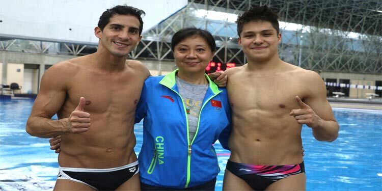 Osmar Olvera y Rommel Pacheco dominan trampolín de tres metros en Control Técnico de Clavados