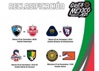 Definidos los horarios de la Reclasificación en la Liga Expansión MX