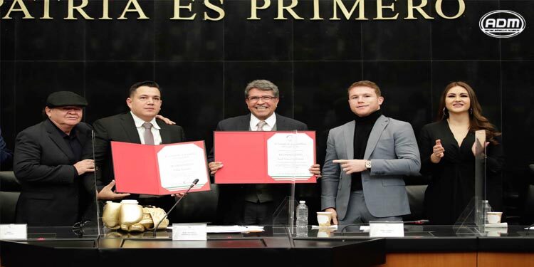 Reconocen en el Senado trayectorias de Eddy Reynoso y “Canelo” Álvarez