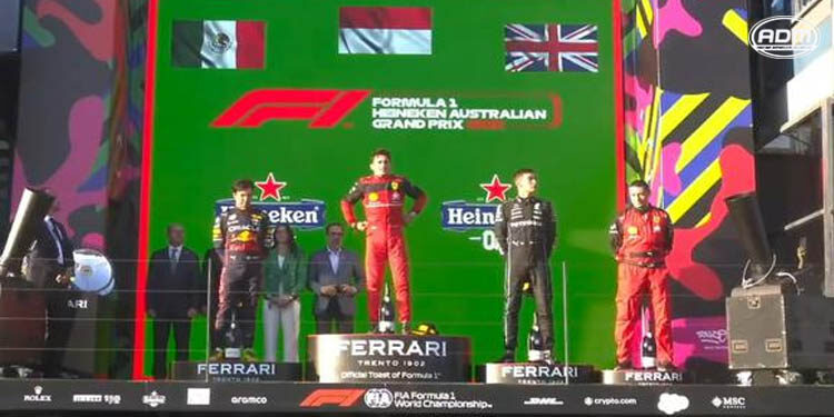 Leclerc gana el GP de Australia; ‘Checo’ Pérez fue segundo