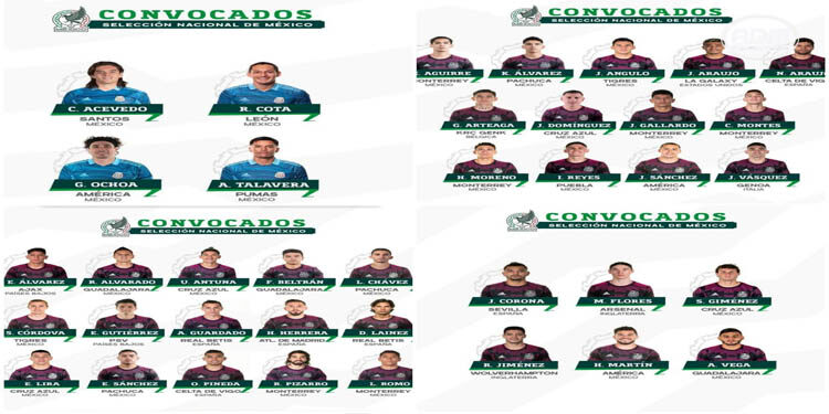 México anuncia a sus convocados para los partidos de preparación y de la Nations League