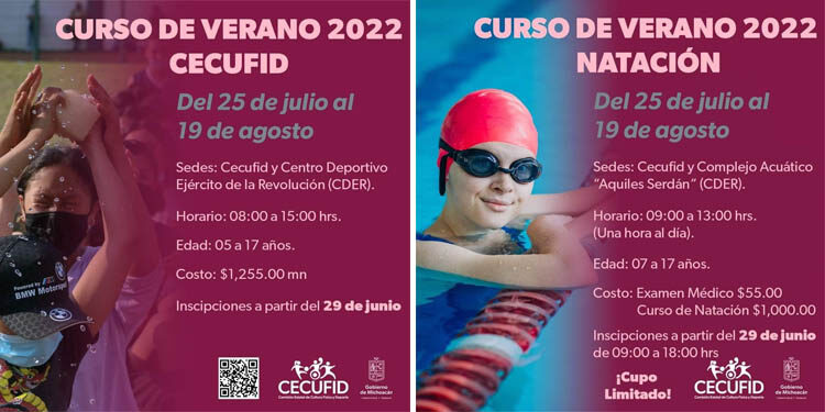 Alista Cecufid cursos de verano y natación para el periodo vacacional