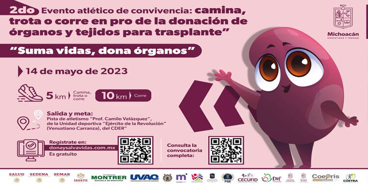 Continúa abierta la convocatoria para participar en la carrera Suma vidas, dona órganos